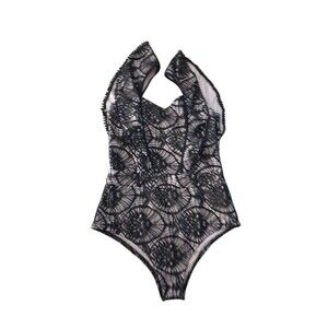 NWT Tea And Cup Los Angeles Bodysuit Women's Size Small Black Lace Top